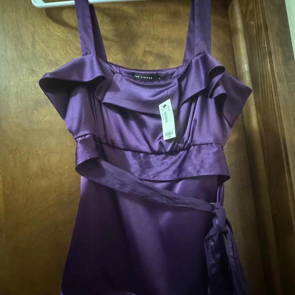 The Limited Deep Purple Satin Top